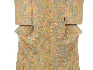 花鳥・人物更紗模様小紋着物